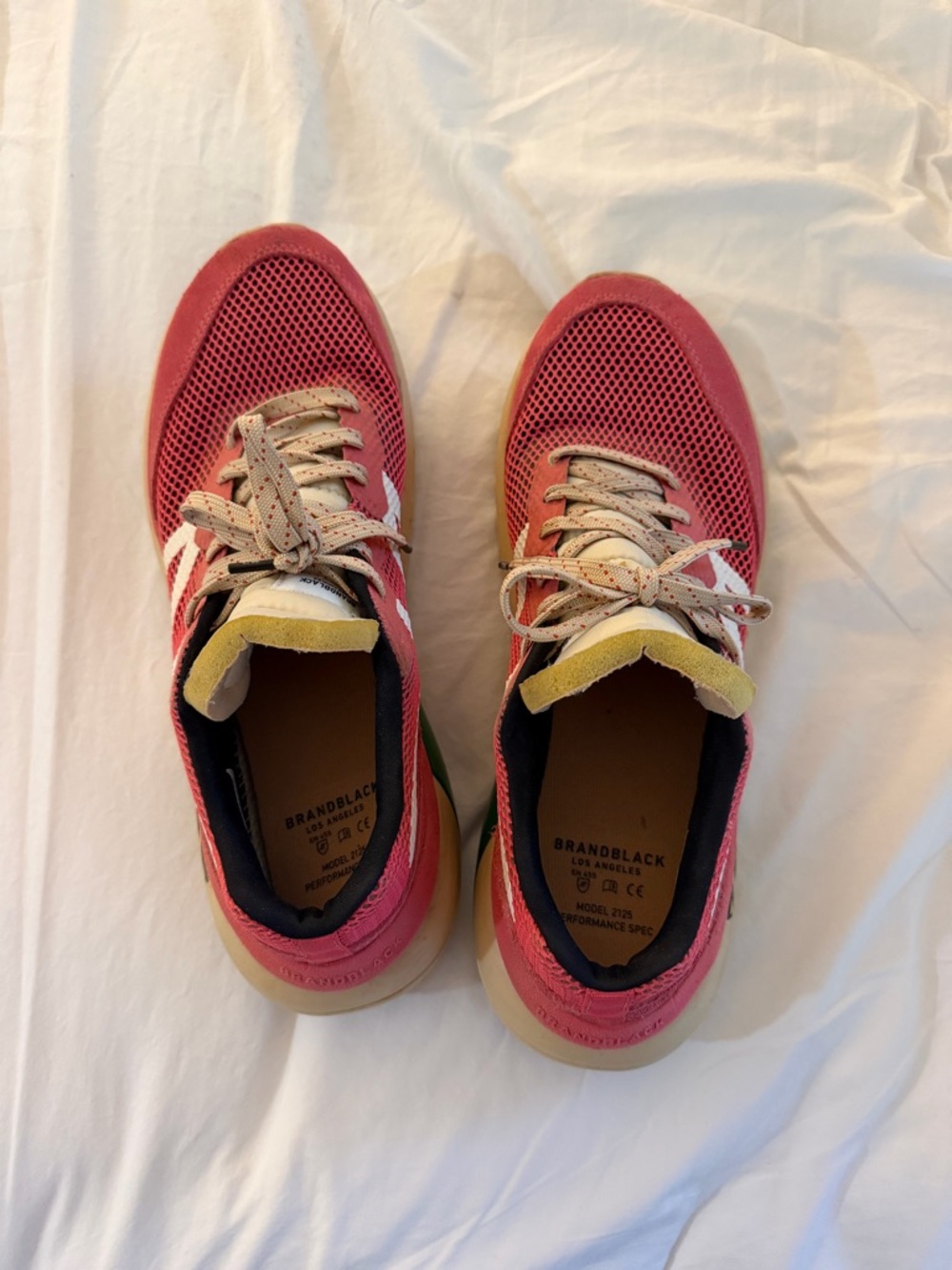 BrandBlack Black and Red Trainer with Cream Lining